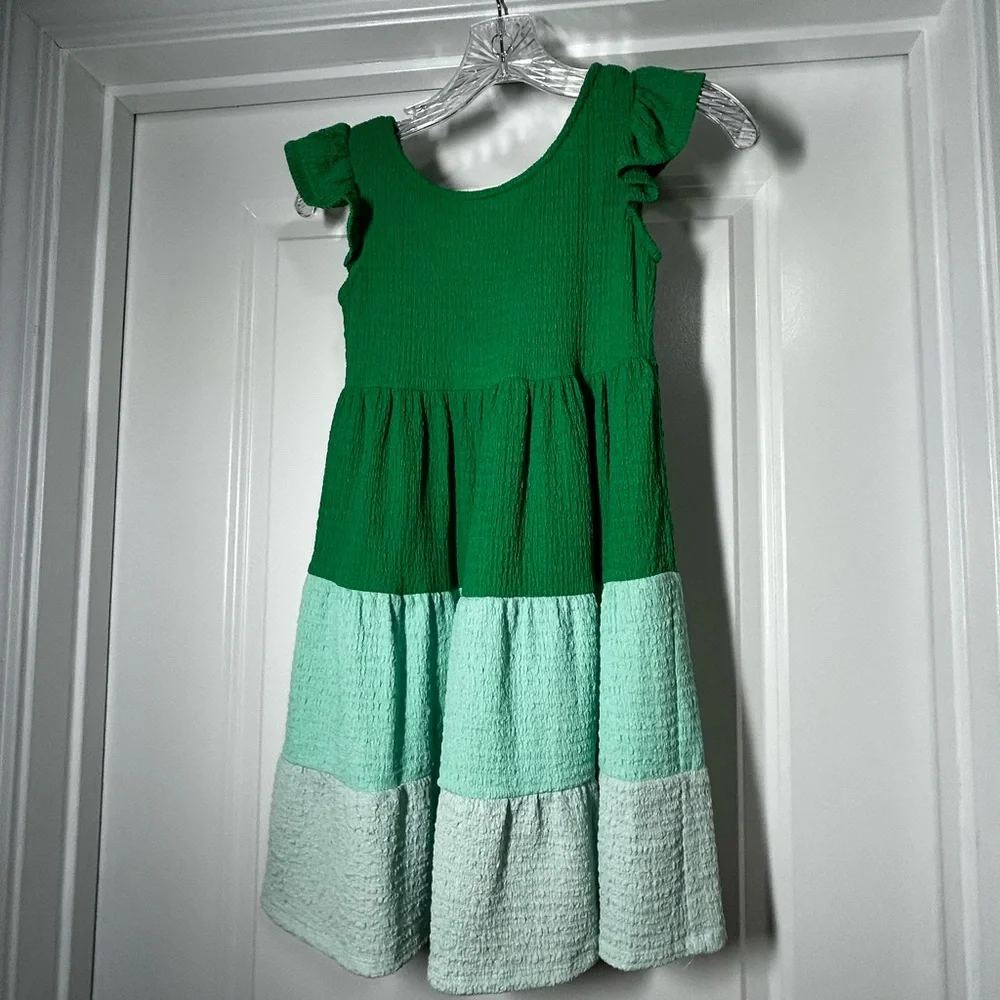 Bonnie‎ Jean Green and Mint Tiered Kids Dress